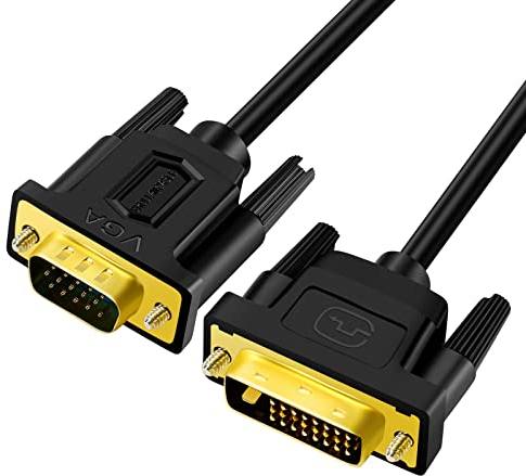 SHULIANCABLE DVI auf VGA Kabel, DVI-D 24 + 1 auf VGA Adapterkabel, Stecker auf Stecker, unterstützt 1080P Full HD für PC DVD HDTV Monitor (1.8M)