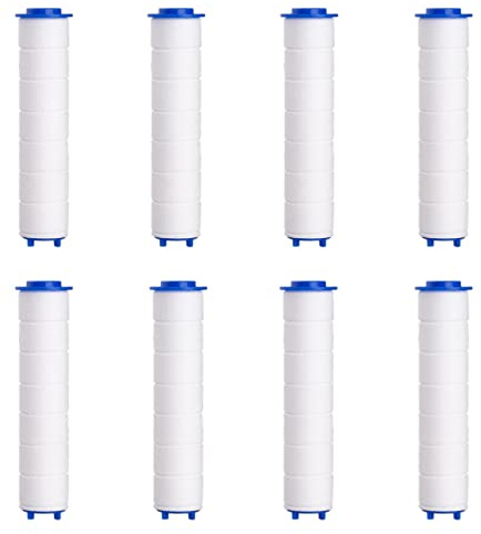 VEGCOO Filtre Pommeau de Douche，8 Pcs Filtre Douche en Coton PP de Douchette Anti-calcaire Amovible pour Douchette (80mm)