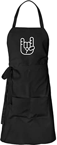 Huuraa Kochschürze Pommesgabel Hand Geschenk Schwarz Baumwolle Pommesgabel Geschenkidee