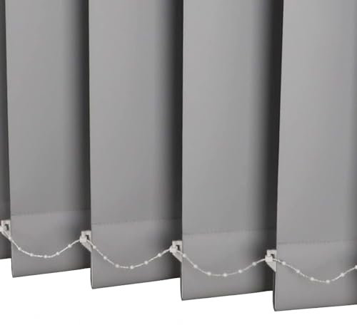 Pxzybd Vertikal Lamellen Jalousien Grau,Vertikaljalousie Für Fenster,Verdunkelung/Wärmeisolierung Vertikal Jalousien,Lamellen Stoffvorhänge,Rollo Jalousette, Für Wohnzimmer Büro,W×H-110x112cm/43x44in