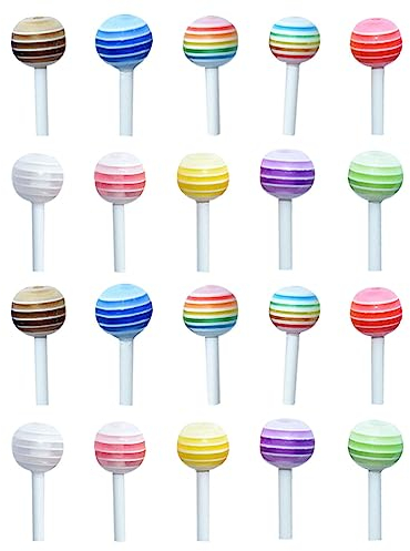 jojofuny 25stücke Teiliges Mini Lutscher Dekoration Bunte Lollipop Modelle Für Puppenhaus Landschafts-Dekorationen Realistische Miniatur-Spielzeug-Accessoires Für DIY-projekte