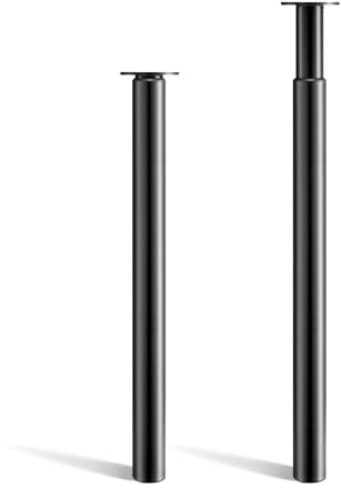Toemics 2 Pcs Breakfast Bar Legs 710-1100mm Height Adjustable Table Leg Metal Kitchen Worktop Leg Furniture DIY Dining Table Legs with 60mm Diameter Black