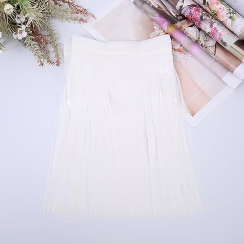 SYSUII 5 Stück Lametta Girlande Metallic Folie Fringe Weiße Party Deko Girlanden Weihnachten Fransengirlande Raum Dekoration Partydeko Hängende Lametta Fringe Banner für Hochzeit Geburtstag Zimmer