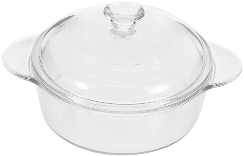 HOLIDYOYO Glass Salad Bowl with Lid Heat-Resistant Storage Bowl for Dried Food Desserts and Candy for Parties Restaurants and Control Food-Grade Transparent Glass
