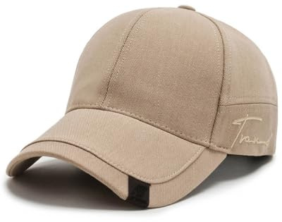 Yutdeng Cappello Uomo Berretto da Baseball Cappellino Cotone Retro Cappellini con Visiera Estivo Casual Unisex Cappello da Sole Snapback di Hip Hop Cappello Piatto Regolabile Trucker cap,Beige