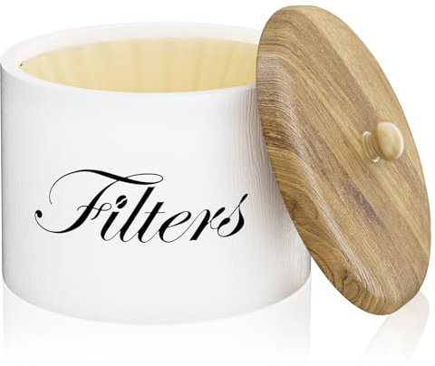 APOIMNA Kaffeefilterhalter aus Holz, Aufbewahrungskorb für Theke, schwarzes kleines Barzubehör für Kaffeebarstation (weißes Holz)