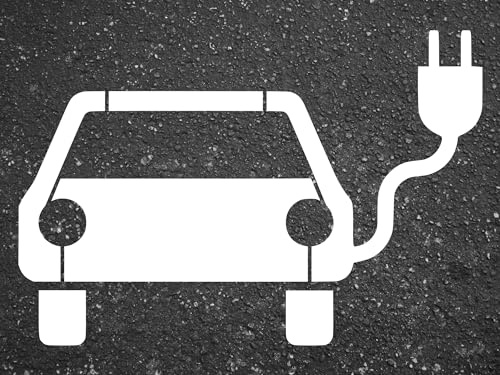 gravurfix Schablone Elektroauto | Sprühschablone Bodenmarkierung E-Auto Ladestation Wallbox verschiedene Größen 60x60cm, 50x50, 40x40 (60x60cm)