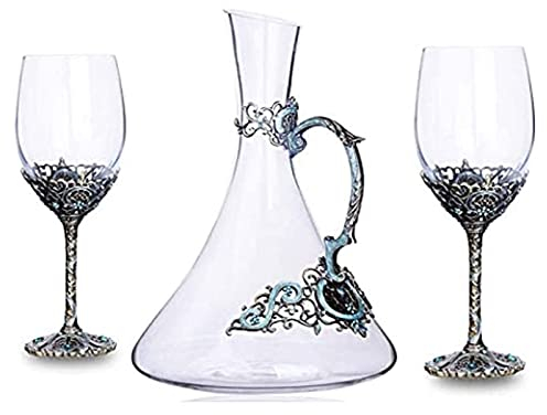 Decanter Decanter for whisky Decanter for vino Decanter for whisky da 3 pezzi e set di bicchieri, Decanter for whisky in cristallo da 1500 ml