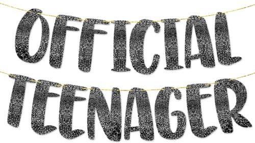 TOYVENTURES 13 Geburtstag Dekorationen - Offizielles Teenager Glitzer Banner | Partyzubehör Ideen Geschenke für Mädchen Jungen | Vorbespanntes wiederverwendbares Geburtstagsbanner, kein DIY