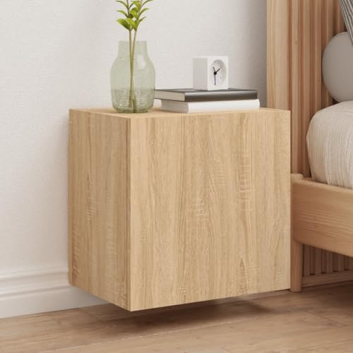 THOYTOUI TV-Wandschränke, Fernsehschrank Multimedia Schrank Dekorativer Schrank TV unterschrank Geeignet für Hotel Schlafzimmer Büro Wohnbereich 2 STK. Sonoma-Eiche 40.5x30x40 cm Holzwerkstoff