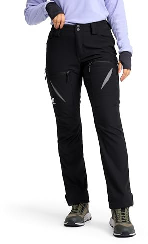 RevolutionRace Hiball Softshell Pants für Damen, Outdoor Hosen für Wandern, Black, XXL