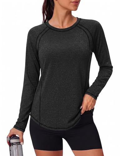 Gyabnw Womens Sports Top UPF 50+ Sun Protection Long Sleeve Quick Dry | Lightweight performance fabric for running yoga gym training hiking and other outdoor activities