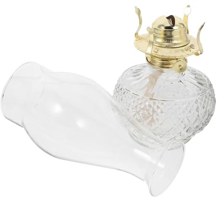 Cabilock Lampada Petrolio Vintage Per Decorazioni Interne Lampada Per Tavolo e Illuminazione Di Emergenza Stile Retro Elegante Per Casa e Feste Trasparente