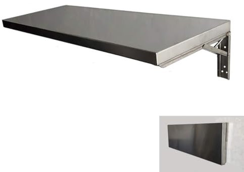Kompakter Edelstahl-Arbeitsplatz für Arbeitszimmer, Schlafzimmer, Badezimmer, platzsparend, zusammenklappbar, Hängetisch, 50 x 35 cm