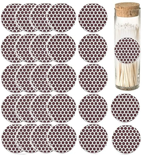 BODYA 1 Sheet of 28Pcs Pre-Cut Circle Match Striker Stickers Round Match Strike Papers with Adhesive
