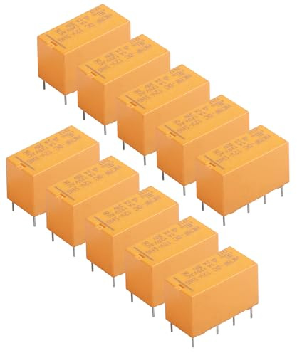 Flaconi 10PCS Relé para Auto,Relé PCB en Miniatura,Minirelé de 8 Pines,Adecuado para Faros,Arrancador,Bomba de Combustible,Motores de Ventilador,Bocinas y Bandas de Latón