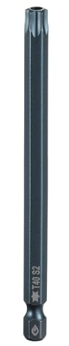 QUARKZMAN Punte Cacciavite Torx T40 1/4 Esagonale 4 Lunghezza Acciaio S2 Magnetica 6 Punti Punte Cacciavite Industriale a Prova di Manomissione con Testa Torx con Foro
