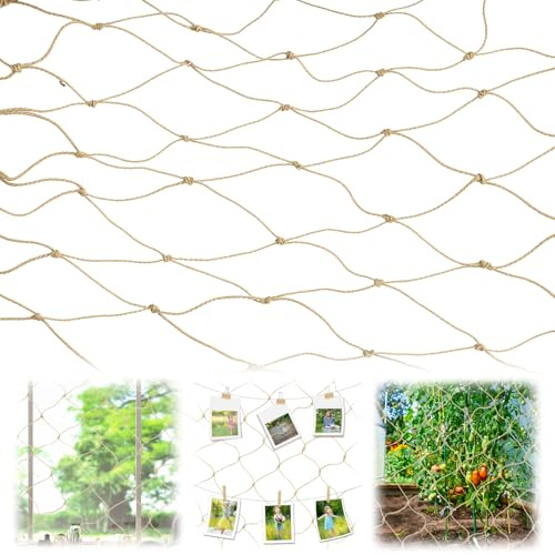 QWORK® Treillis Jute pour Plantes grimpantes, 2x2.5m Treillis en Jute, for Cucumbers, Tomatoes, Climbing Plants