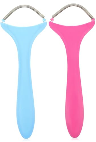 Depiladora Facial Manual Acero Inoxidable, 2 Unidades, para Mujeres | Portátil y Fácil de Usar, Diseño Ergonómico Refinado, para Rostro Tipo de Piel