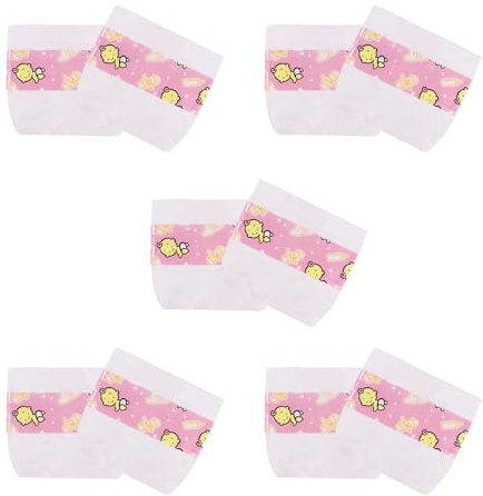 10 Stück Puppenwindeln für 14-20 Zoll Puppen, süße, realistische Puppen Babywindeln, Zubehör für 35-50 cm große Puppens, Wiederverwendbare rosa Puppenwindeln, fördert Empathie, Geschenke