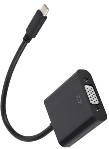 XuQiZZpp Cable adaptador USB tipo C hembra a VGA hembra, cable de conexión para computadora de escritorio, portátil, conexión a pantallas VGA para proyector de computadora portátil