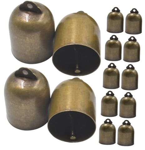 HOMSFOU 20pezzi Campane Natalizie Vintage in Metallo Decorazione Forma di Campana Sospesa Piccole Campane in Ottone per Albero di Natale Campanelle Sospese Rustiche per Feng Shui