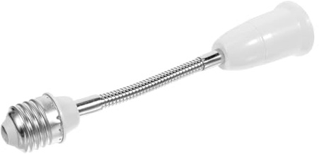 NULYLU Adaptador Enchufe Casquillo Bombilla E27 Flexible Práctico de PC Blanco para Sótanos y Talleres, Convertidor de Base de Lámpara Seguro y Duradero
