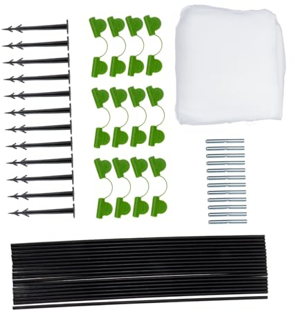 HOODANCOS Filet de Protection Jardin Anti-Insectes avec Arceaux et Piquets Filet Treillis Ajustable pour Plantes Fruits et Légumes Barrière Oiseaux et Nuisibles Kit Complet pour Serre et