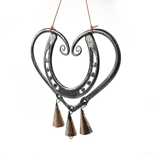 Yhenlovtt Carillon éolien pour décoration de jardin et de maison - Pendentif porte-bonheur avec clous en acier, design en métal rustique pour l'extérieur, lys calla thème de la fidélité et de l'amour