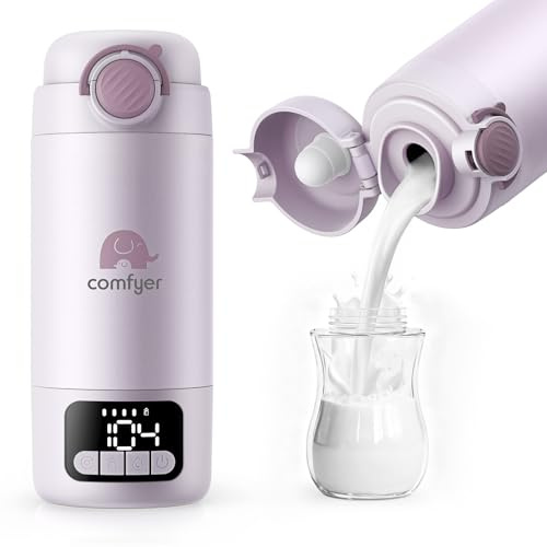 Comfyer BW02 Scaldabiberon Portatile con Batteria 16000mAh e Sterilizzatore Integrato – Riscaldamento Rapido per Latte Materno e Acqua, 2 Modalità, Biberon Warmer per Viaggio e Casa, 500ml