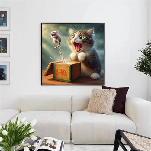 Puzzle Katze Maus 300 Teile, Herausfordernde Puzzles für Erwachsene 300 Teile, Klassisches Puzzles Game, Wunderschönes Dekoration Puzzle und Geschenke 14x14inch