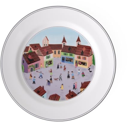 Villeroy und Boch Design Naif Speiseteller Dorf, Premium Porzellan
