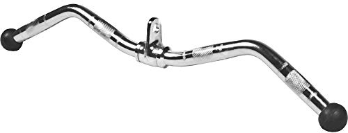 GORILLA SPORTS® SZ Curlgriff - mit Drehgelenk, 71 cm Lang, bis 200 kg, aus Chrom - Kabelzuggriff, SZ-Griff, Trizepsgriff, Bizepsgriff, Zuggriff, SZ-Curl Griff, Stange für Kabelzug, Seilzug