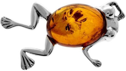 SilverAmber Damen-Brosche 925 Silber mit Bernstein - 4011