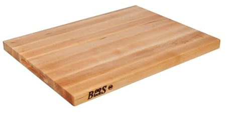 Boos Block Profi Schneidebrett Gross - 51 x 38 x 3 CM - Servierbrett Holz | Ahorn Schneidebrett Holz - Schneidebrett Antibakteriell - Brotzeitbrett - Frühstücksbrettchen