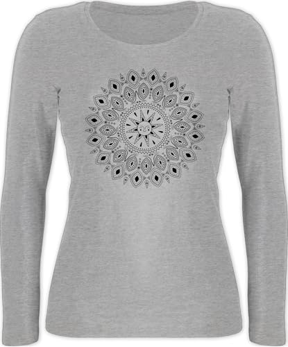 Shirtracer - Langarmshirt Damen - Kunst - Boho Mandala Yoga Sketch