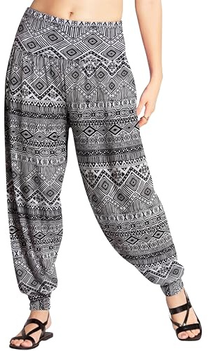 Love My Fashions Womens Pants Trousers Alibaba Harem Ankle Cuff, Small Aztec Print, X-Large/XX-Large