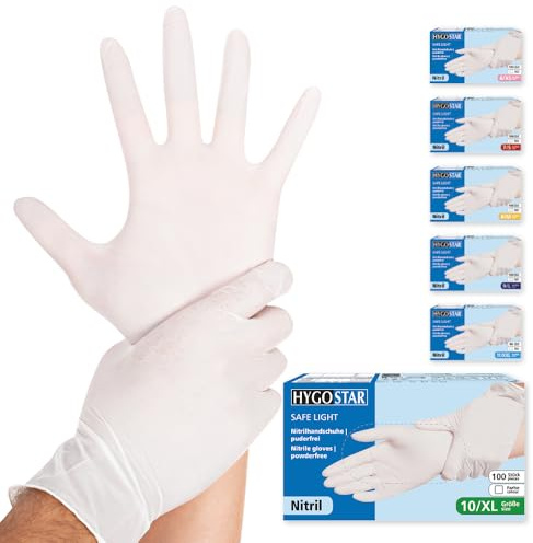 Franz Mensch SAFE LIGHT 27009 - Guanti in nitrile senza talco, misura XL, colore: Bianco