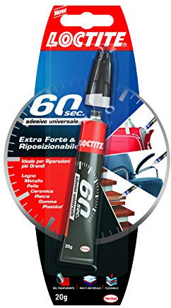 Loctite 60 Secondi Super Colla, Colla rapida per riparazioni domestiche in 60 secondi, colla liquida trasparente per molti materiali diversi, 1x20g tubetto