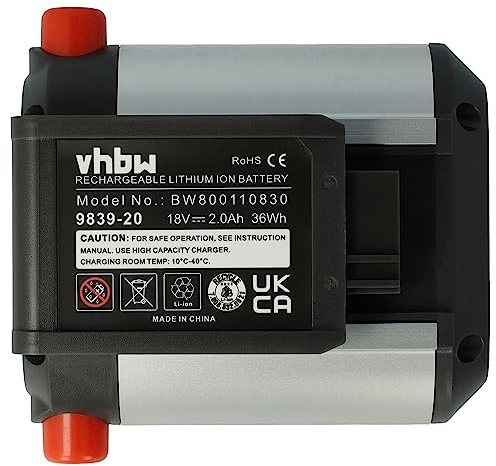 vhbw Akku kompatibel mit Gardena Akku-Teleskop-Heckenschere THS Li-18/42 (8881-20) - Ersatz für BLi-18 (9840-20, 9839-20) - (Li-Ion, 2000mAh, 18V)