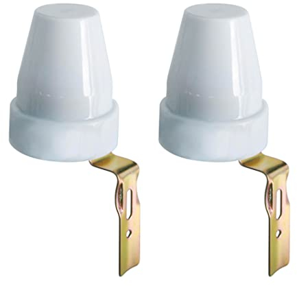 Electraline 92283 Outdoor Twilight Switch, IP44 Rating, Set of 2, White