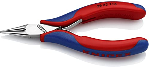 KNIPEX Elektronik-Greifzange mit durchgestecktem Gelenk auf SB-Karte mit Mehrkomponenten-Hüllen 115 mm, 35 32 115 SB