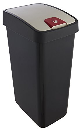keeeper Premium Abfallbehälter mit Flip-Deckel, Soft Touch, 45 l, Magne, Graphit-Grau