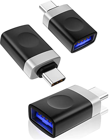 BASESAILOR USB C to USB Adapter 3Pack,Type C Male to USBA 3.0 Female Connector,Thunderbolt 5 4 OTG Converter for iPhone 17 16 16e 15 Max,Mac,iPad 10 Air 5 Mini Gen,Surface Go,Galaxy S25 S24,Tab S10 S9