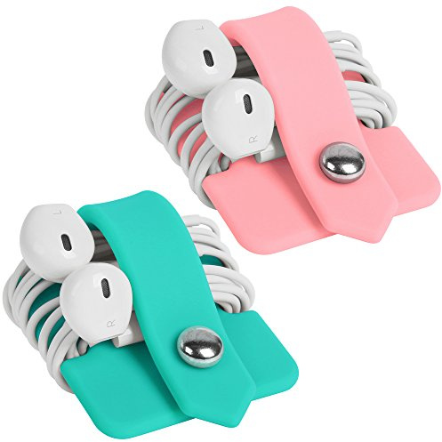 ELFRhino Cord Organiser Earbuds Holder Earphone Wrap Earphones Organiser Headset Headphone Earphone Wrap Winder Cord Manager Cable Winder Set of 2