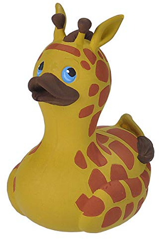 Wild Republic 23204 Rubber Duck, Gummiente, Giraffe, Badewannen-Geschenke für Kinder, Quietscheentchen, Badespielzeug für Babys, Gummiente lustig, Badeente zum Sammeln, 10 cm