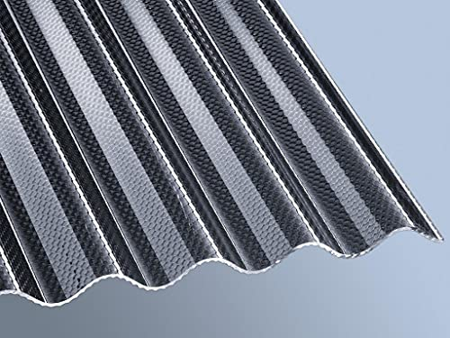 Polycarbonat PC Wellplatte Lichtplatte Profilplatte Sinus 76/18 graphit, Wabe 2,6mm - 2,8mm Hagelsicher! 1045mm x 3500mm