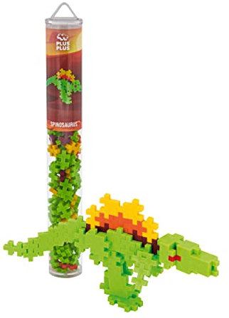 PLUS PLUS Giocattolo a blocchi da costruzione, giocattoli a forma di dinosauro, risorse creative per l'apprendimento della costruzione e gioco STEM per casa e viaggi, giocattoli per ragazze e ragazzi