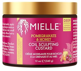 Mielle Crème capillaire définissante à la grenade et au miel pour cheveux de type 4 - Hydrate, contrôle les frisottis, revitalise et ajoute de la brillance, 340 ml