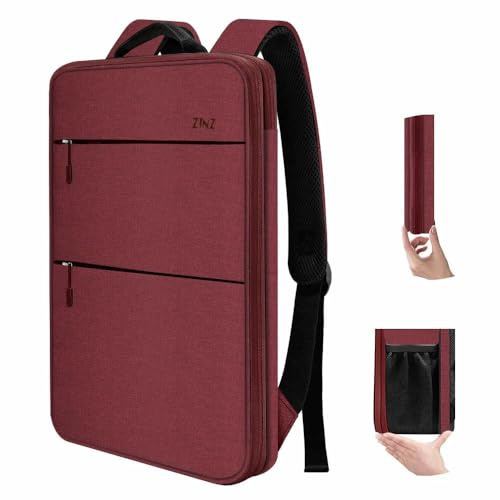 ZINZ Slim & Expandable Laptop Backpack 15 15.6 16 Inch Case, Water Resistant Travel Backpack Compatible with MacBook Pro/Neo 16 15, Dell XPS 15 16 and Most 15 15.6 16 Notebooks,R01D02